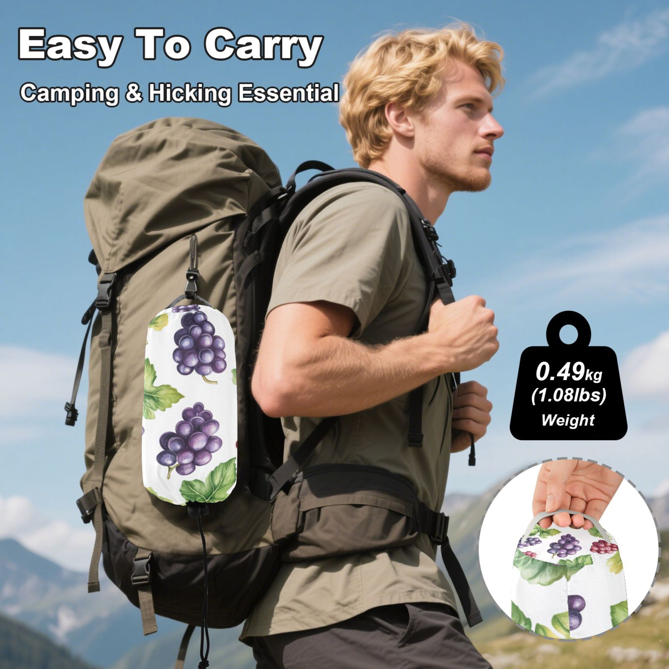 Hammock Camping Hammock Nylon Portable Hammock Travel Camping Hammock Cartoon Grape