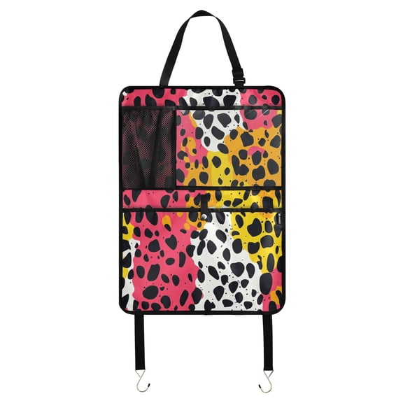 Abstract colorful animal print Car Seat Back Kick Protectors,30 Pack Kick Mats with Storage Pockets for Vehicles to Protect from Dirt, Mud & Scratches