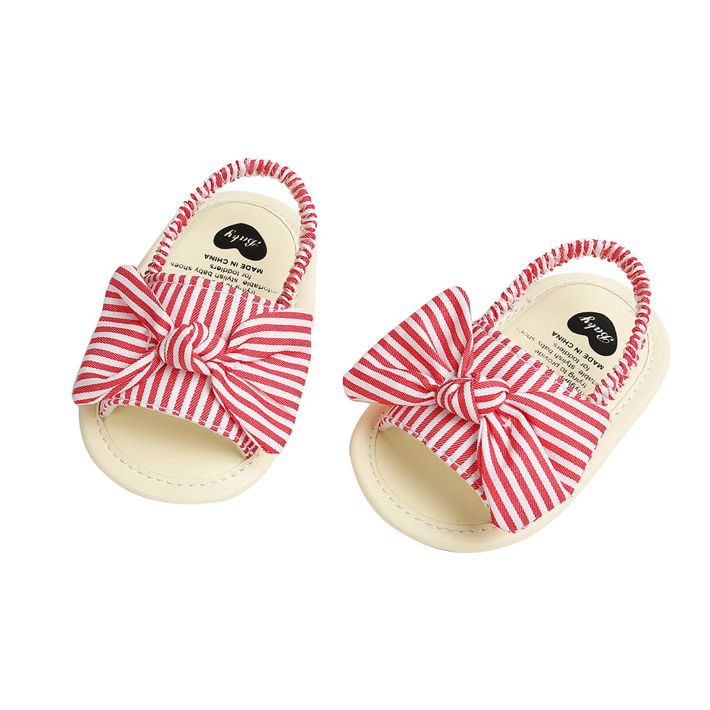 Baby Girls Bowknot Pram Shoes Summer Sandals Pre Walker Trainers Newborn to 12 M 