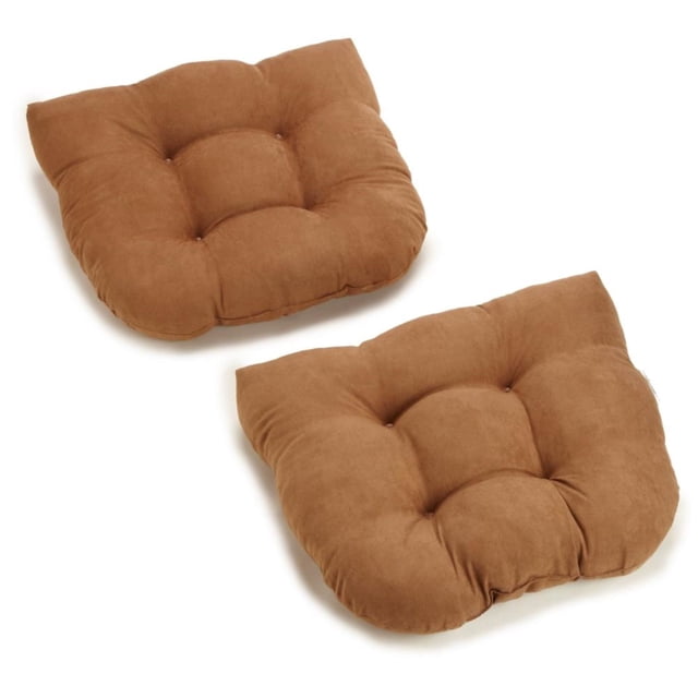 Coussin de Chaise de Salle à Manger Capitonné en Microsuède en Forme de U de 19 Po (Ensemble de 2)