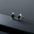 thumbnail image 4 of Gem Stone King 14K White Gold Black Onyx and White Lab Grown Diamond Earrings for Women | 3.33 Cttw | Gemstone December Birthstone | Oval 8X6MM, 4 of 4