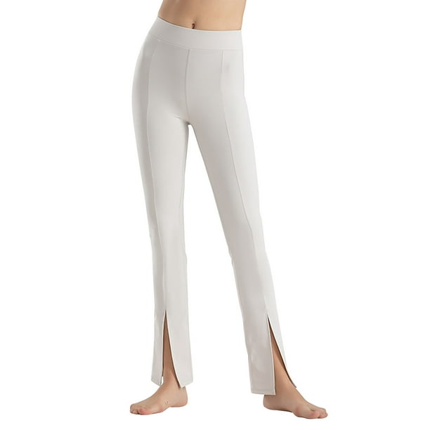 nsendm Unisex Pants Adult Yoga Pants for Women Loose Fit Casual Compression  Legging Feminina Women Bell Bottom Pants Yoga Yoga Pants Pockets(White