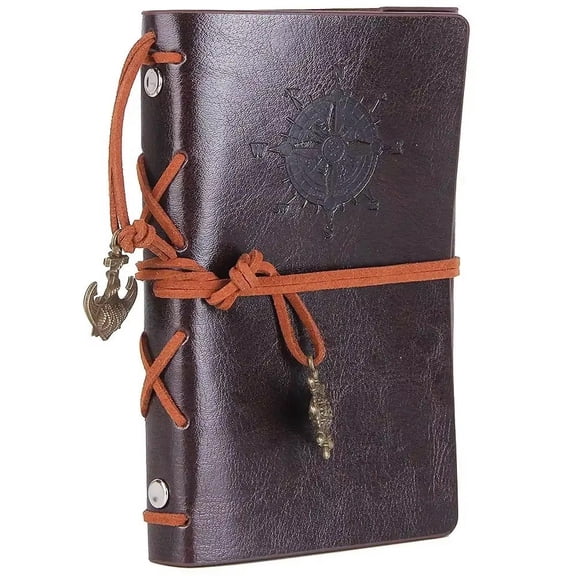 Retro Notebooks & Journals Agenda Binder Sketch Book Leather Soft Cover 14x10cm Replaceable Kraft Paper Inner Korean Stationery
