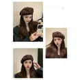 thumbnail image 4 of vnanda Plaid Newsboy Women Winter Beret Plaid Print Contrast Color Elastic Adjustable Soft Warm Decorative Dome Lady Painter Hat Women Hat, 4 of 8