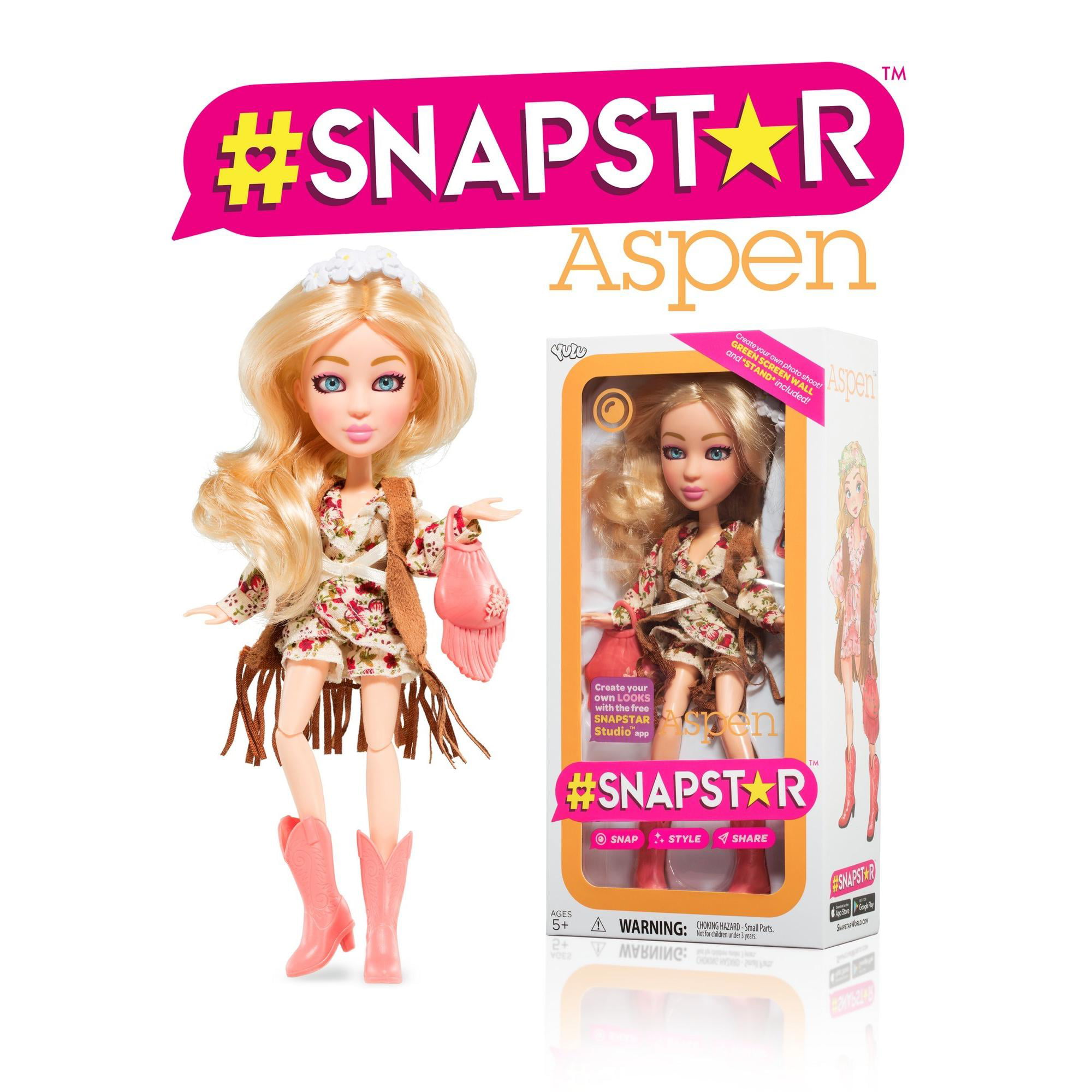 Snapstar Aspen Doll Magic Photo Wall & Stand Set Snap Style Share New Girls Toy 