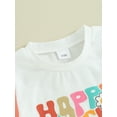 thumbnail image 4 of Infant Baby Girls Summer Casual Romper Short Sleeve Crewneck Letter Print Contrast Color Jumpsuit, 4 of 8