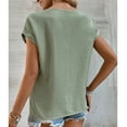 thumbnail image 6 of ZZwxWA Cap Short Sleeve Tops For Womens Solid Color Tunic Blouse Round Neck Relaxed Fit Pullover T-Shirt Green M, 6 of 6