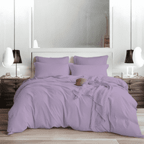 EASYCOT 800TC Soft Egyptian Cotton Duvet Cover Set 3 Pieces Breathable Bedding Set with Zipper Closure Long Staple - Comforter Cover - levender , Oversized King (120x98)