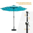 thumbnail image 6 of ACEGOSES LED 9ft Aluminum Patio Market Circle Outdoor Umbrellas with Solar Lights and Sturdy Ribs,Lake Blue, 6 of 8