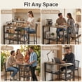 thumbnail image 2 of Lofka 3-Piece Small Kitchen Table Set for 2 with 3 Storage Shelves & 2 Backrest Stools, Space-Saving Dining Set for Small Spaces, Gray, 2 of 11