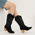 thumbnail image 4 of Ecetana Cowboy Boots For Women Mid Calf Cowgirl Boots Embroidered Western Boots With Chunky Heel, 4 of 6
