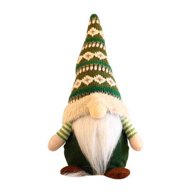 Estatua de enano de Navidad con adornos colgantes de árbol pequeño con barba blanca (niño)