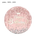 thumbnail image 4 of Diamante rosa Feliz cumpleaños Baby Shower decoraciones para fiesta mantel Banner vajilla niñas adultos suministros de despedida de soltera, 4 of 4