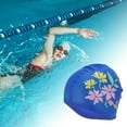 thumbnail image 2 of Unique Bargains 1 Pc Waterproof Morning Glory Pattern Swim Cap Pink Blue Yellow, 2 of 6