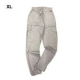 thumbnail image 1 of Cotton Men Trousers Solid Color Replacement Stylish Men Man Trousers Washable Easy Matching Middle Waist Home Long Pant Clothes White Grey XL, 1 of 6