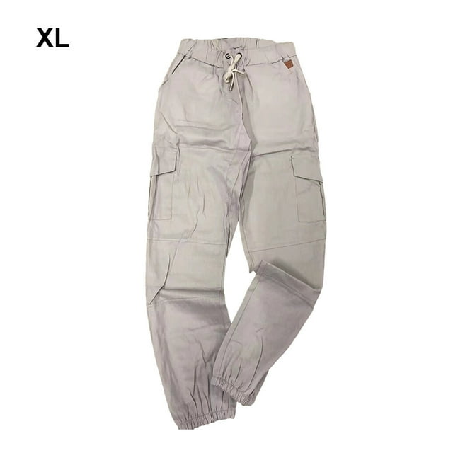 Cotton Men Trousers Solid Color Replacement Stylish Men Man Trousers Washable Easy Matching Middle Waist Home Long Pant Clothes White Grey XL