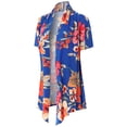 thumbnail image 3 of MixMatchy Women's Floral Pattern Lightweight Front Open Front Short Sleeve Cardigan, 3 of 4