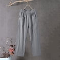 thumbnail image 6 of VBVC Women's Elastic Waist Linen Blend Pants , Cropped Palazzo Pants For Women , Ladies' Lightweight Summer Culottes with Pockets,Gray,S-2XL, 6 of 7