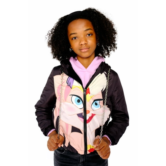 Members Only Girl's Midweight with Fur Lining Jacket Black 4