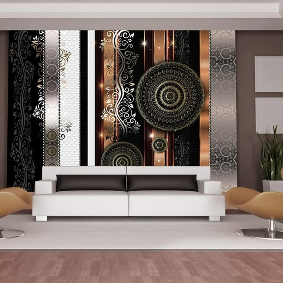 Tiptophomedecor Peel and Stick Glam Wallpaper Wall Mural - Gold Harmony - Removable Wall Decals