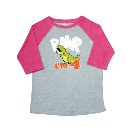 

Inktastic RAWR I m 4! Baby Tyranosaurus Rex Gift Toddler Boy or Toddler Girl T-Shirt