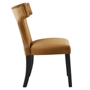 Modway Curve Performance Velvet Dining Chairs - Set of 2 in Cognac
