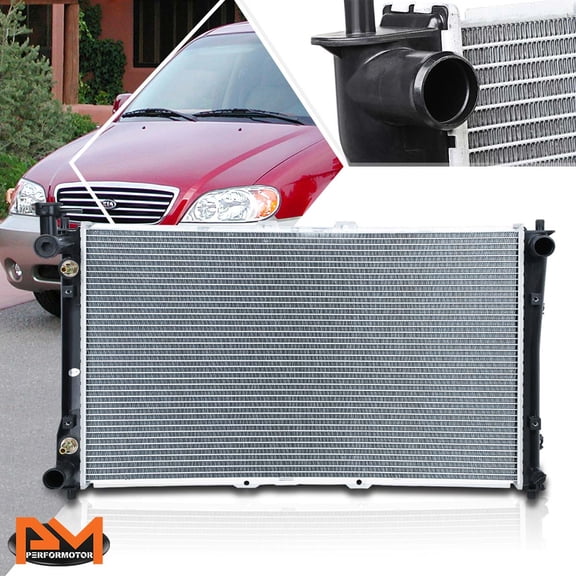 PM PERFORMOTOR Aluminum Core OE Replacement Radiator For 02-05 KIA Sedona 3.5L V6 AT DPI-2442