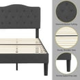 thumbnail image 4 of VECELO Twin Upholstered Platform Bed Frame with Tufted Adjustable Headboard, Mattress Foundation/Wood Slat Support, Easy Assembly, Grey, 4 of 7