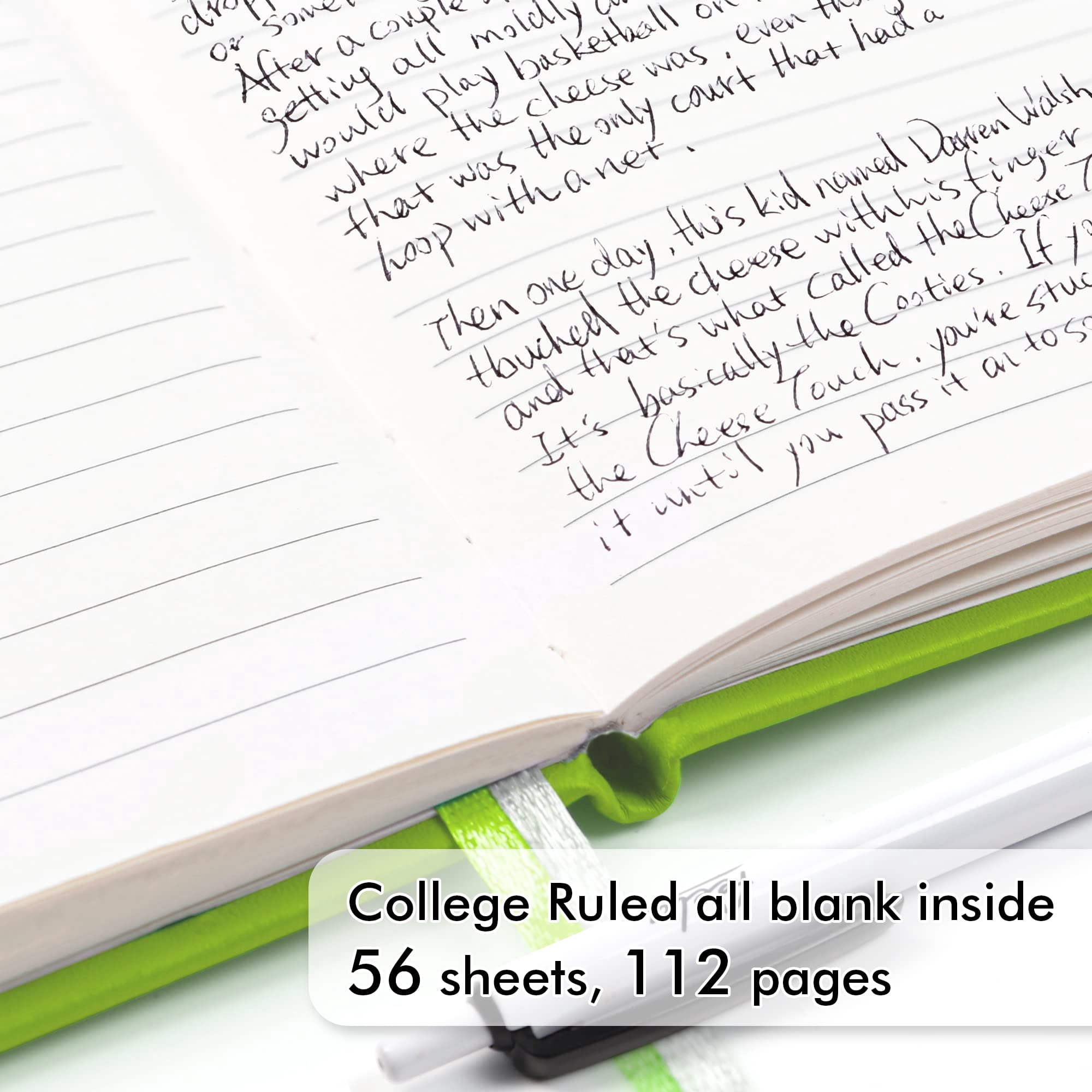 3 Pack Pocket Small Notebook Journals  Mini Cute Memo Notepad Hardcover College Ruled Lined With Pen Holder For Women Office School 3 Black Pens 3.5"x 5.5" A6 Green