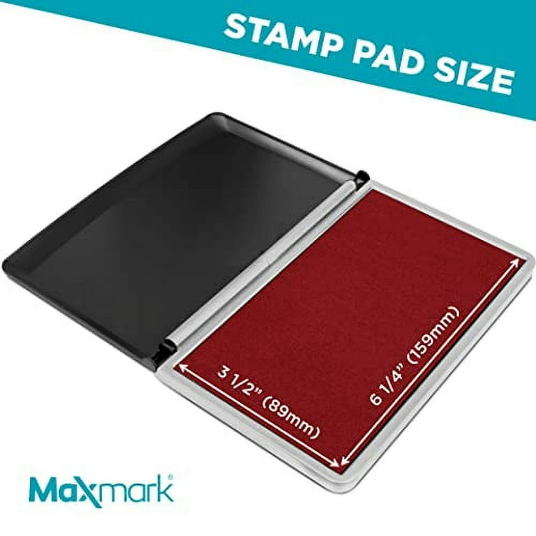 MaxMark Large Premium Red Ink Stamp Pad - 3.5 inch x 6.25 inch - Quality Felt Pad
