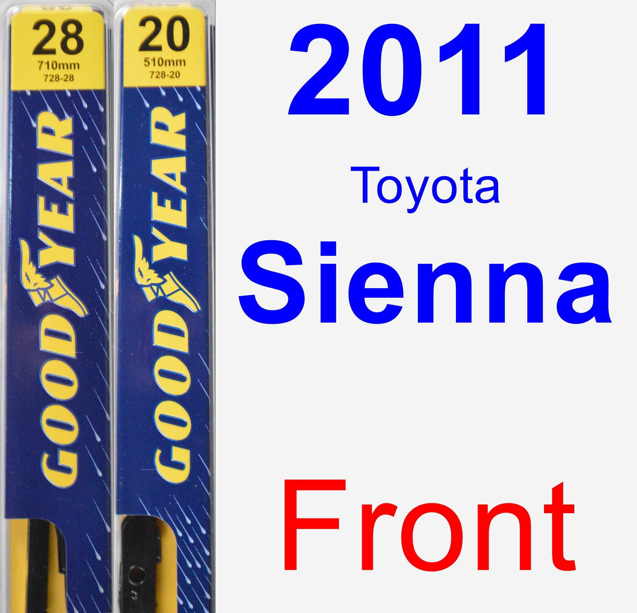 2011 Toyota Sienna Wiper Blade Set/Kit (Front) (2 Blades) Premium