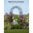 thumbnail image 3 of Edtara Arche de Jardin en Métal de 8 Pi de Hauteur avec Portail Simple, Tonnelle en Acier Résistant à la Rouille avec Piquets Inclus, Parfait pour Mariages, Fêtes, Roses, Vignes et Plantes Grimpantes, Assemblage Simple, 3 of 7