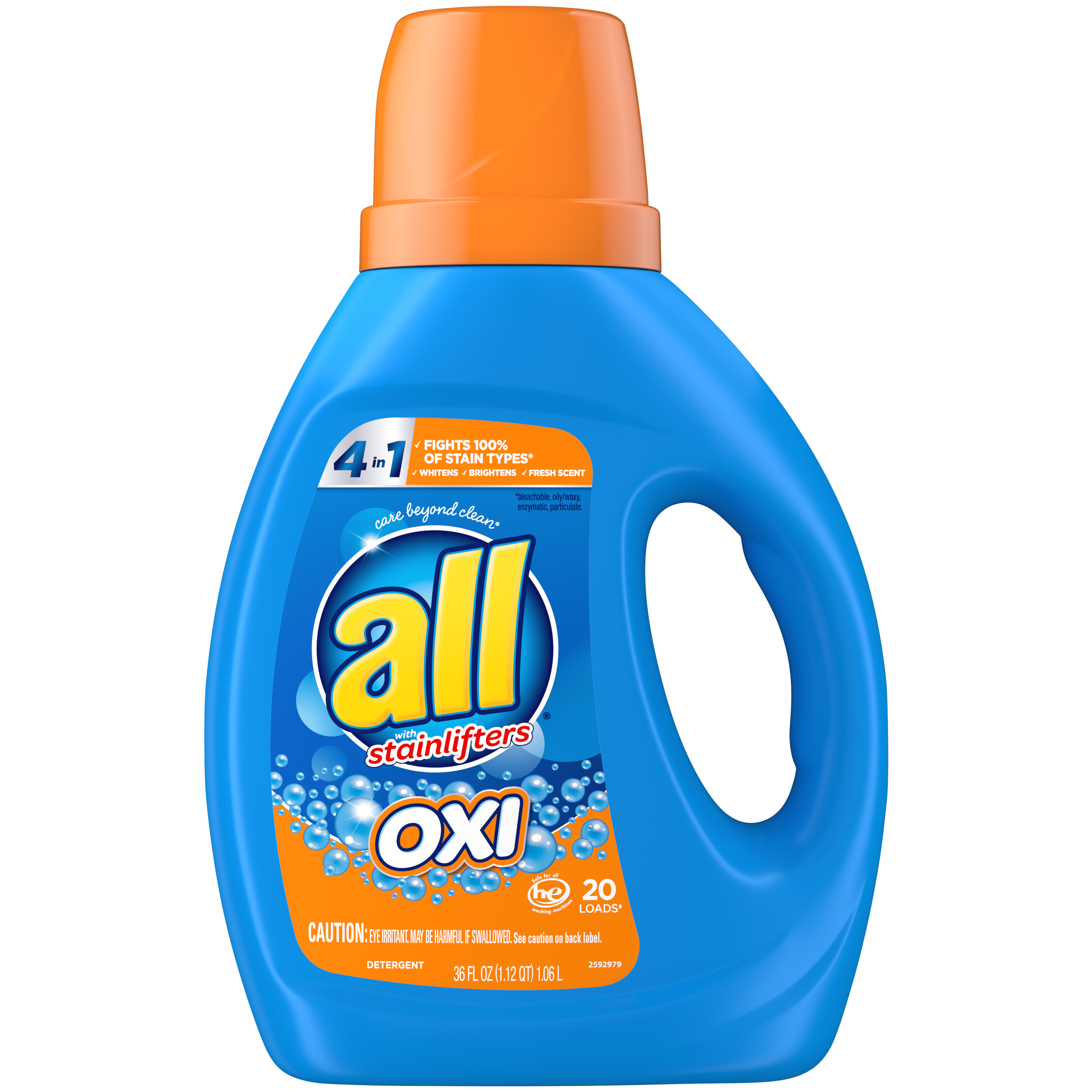 all Stainlifters Laundry Detergent Liquid with OXI Stain Removers and  Whiteners, 36 Ounces, 20 Loads - Walmart.com