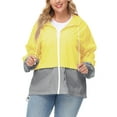 thumbnail image 4 of Avoogue Women Plus Size Waterproof Rain Jacket Raincoat Packable Outdoor Hooded Windbreaker, 4 of 8