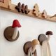 thumbnail image 4 of 4Pcs Wooden Mushroom Wall Hooks Coat Hangers Door Wall Screw Installation Storage Hooks, 4 of 5