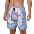 thumbnail image 2 of Haiem Round Snow Merry Christmas Mens Swim Trunks with Compression Liner 2 in 1 Swimming Shorts Stretch Swimwear Quick Dry,Board Shorts-Large, 2 of 9