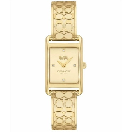 Coach Allie 14503449 Gold Logo Dial Stainless Steel Bangle Women's Watch