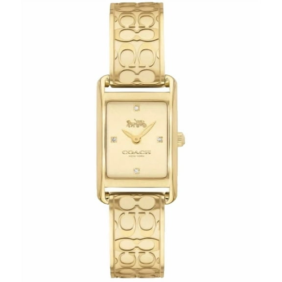 Coach Allie 14503449 Gold Logo Dial Stainless Steel Bangle Women's Watch
