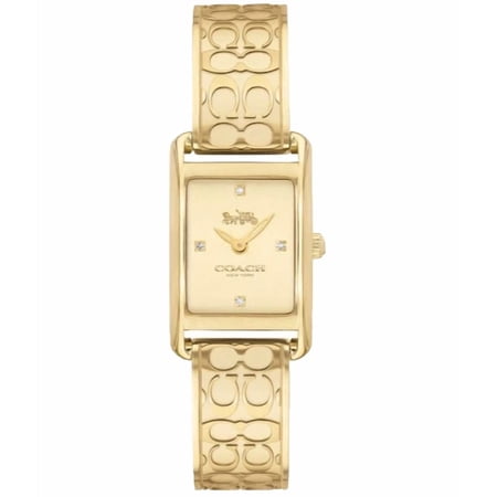 Coach Allie 14503449 Gold Logo Dial Stainless Steel Bangle Women's Watch