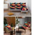 thumbnail image 6 of Vintage Geometric Sofa Couch Cushion Covers Washable, Removable Stretchable Sectional Couch Covers, Modern Minimalist Abstract Art Slipcovers for L & T Shape Sofa Furniture Protector M Size 1 pc, 6 of 7