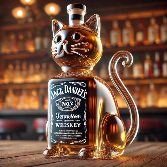 Cat Whiskey Bottle | Premium Whiskey Bottles | Cat Decanter | Unique Glass Decanter for Whiskey Decanter | for Home Bar Decoration Men Dad Husband Gifts-270ML