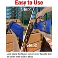 thumbnail image 2 of Outdoor Faucet Covers for Winter, 4 Packs Pro 10" H x 7" W Blue Outside Faucet Cover Freeze Protection, Reusable Waterproof Insulated Spigot Cover, Thickened Garden Faucet Socks Hose Bibs, 2 of 7