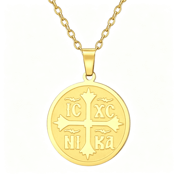 DESIGNICE Orthodox Cross Necklace for Women Ic Xc Nika Cross Jesus Christ Medallion Pendant Greek Byzantine Cross Necklace Eastern Religious Jewelry Christian Catholic Gift