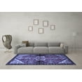 thumbnail image 3 of Ahgly Company Machine Washable Indoor Square Persian Blue Traditional Area Rugs, 5' Square, 3 of 4