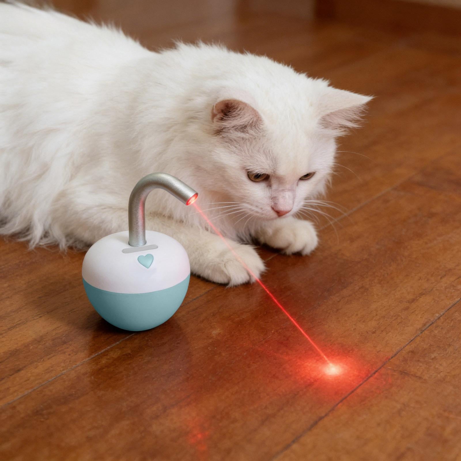 Automatic Laser Cat Toy, USB Rechargeable Pet Toy, Blue - Smart Laser Lamp, Multi-functional, Boredom Relief, Self-Play Design, USB Charging - For Cats, Indoor Use, Solo Play, Pet Enrichment, Daily E