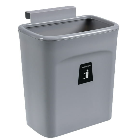 Czzoypi Bathroom Garbage Can (Gray), Kitchen Trash Can Kitchen Cabinet Wall-mounted Trash Can Hanging Waste Container for Home