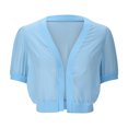 thumbnail image 4 of Babysbule Womens Cardigans Women's Bubble Sleeved Front Cardigan Transparent Cardigan Shawl Women's Top Blouse, 4 of 6