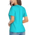 thumbnail image 3 of Fuzoiu Aqua Print Women's Classic V-Neck T-Shirt, Short Sleeve V Neck Tees for Casual Everyday Wear,Casual Fit Tee,Summer Fashion Tops-Medium, 3 of 5
