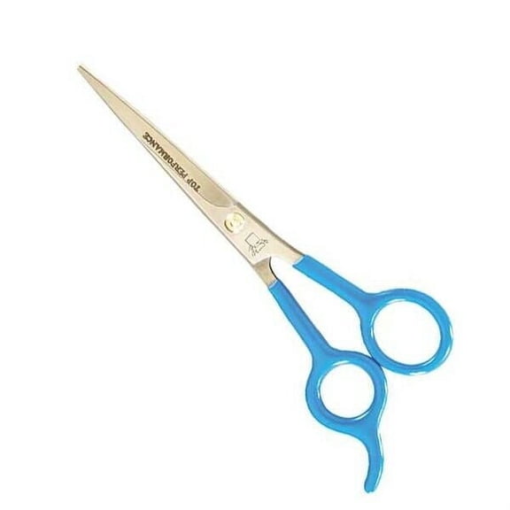 Dog Professional Grooming Shear Blue Coated Handle Comfort Control Choose Size (Straight - 6.5")