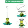 thumbnail image 3 of Frog-Shaped Metal Bird Feeder - Wrought Iron Garden Hanging Ornament, Durable Outdoor Bird Feeding Station, Cute Animal-Themed Garden Decor, Perfect Easter & Spring Holiday Accent, 7.4*5.9in, Green, 3 of 5